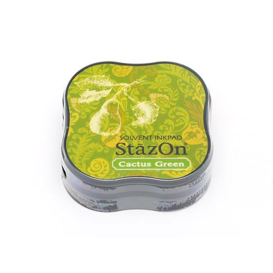 ステイズオン・ミディ カクタスグリーン 58×58×20mm 1ヶ【メール便対応】 [クラフト社]  レザークラフト工具 スタンプ用インク |  | 01