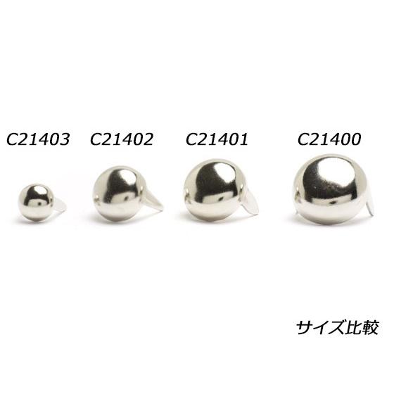 スタッズ丸(割りあし付） ニッケル φ6mm 30ヶ【メール便対応