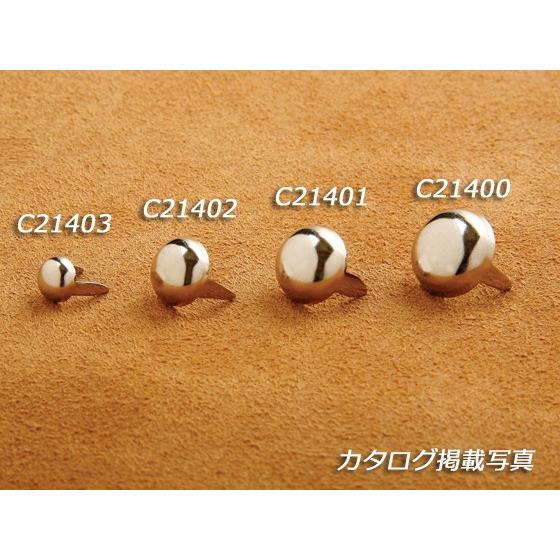 スタッズ丸(割りあし付） ニッケル φ6mm 30ヶ【メール便対応