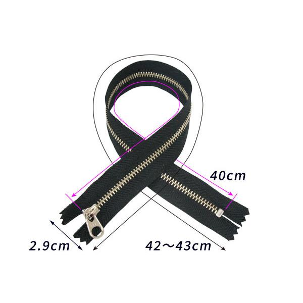 YKK】金属ファスナー 4号 ニッケル DFW（DA） 全8色 40cm 1本【メール