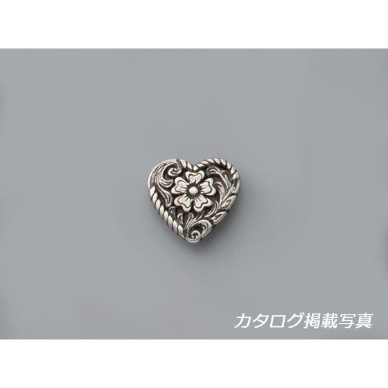 花唐草コンチョ ハート シルバー 25.3×26.3mm 1ヶ ネジ式