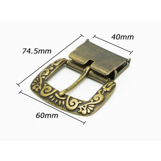 ブラスバックルレザーベルト　新品未使用 オメガバックル ブラス ベルト巾40mm 1ヶ【メール便対応】 [協進エル