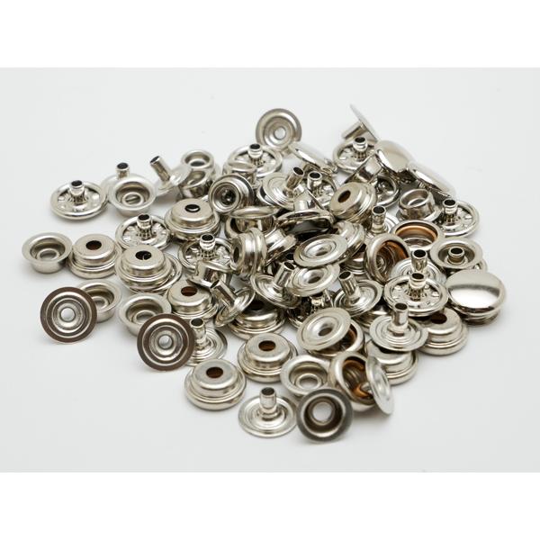 ジャンパーホック極小（#7090） ニッケル 直径9.6mm×足の長さ4.5mm 20ヶ【メール便対応】 [協進エル]  レザークラフト金具 ジャンパ | 