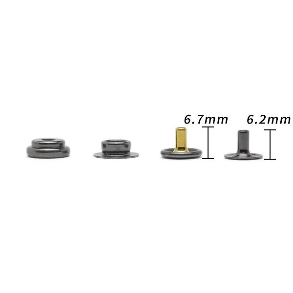 ジャンパーホック 極小(#7070) 黒ニッケル φ10mm|足の長さ6mm ジャンパーホック 極小(#7070) 黒ニッケル φ10mm|足の長さ6mm