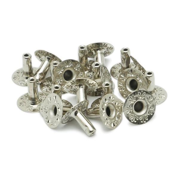 バネホック足長 ホソのみ 小 ニッケル 足の長さ7.5mm 20ヶ【メール便
