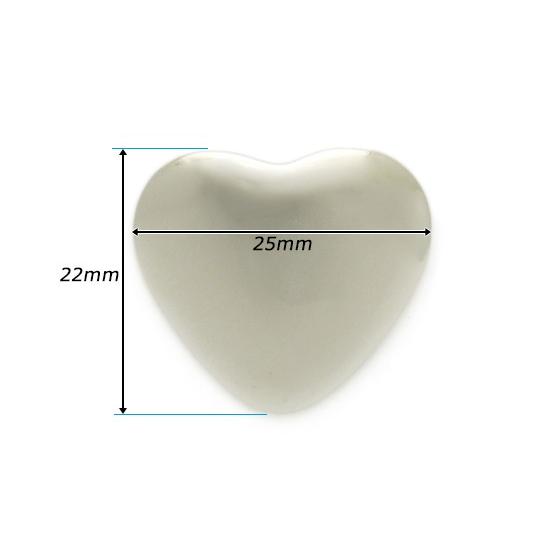 ハートコンチョ プレーン ニッケル 22×25mm 1ヶ ネジ式（タイプF）【メール便対応】 [コンチョワールド]  レザークラフトコンチョ |  | 01