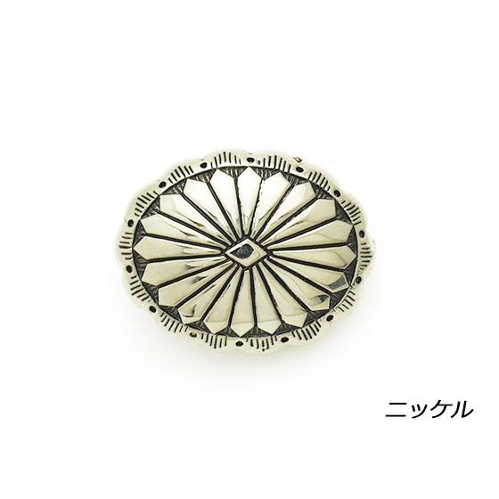 楕円コンチョ ニッケル 23×29mm 1ヶ ネジ式（タイプF）【メール便対応】 [コンチョワールド]  レザークラフトコンチョ | 