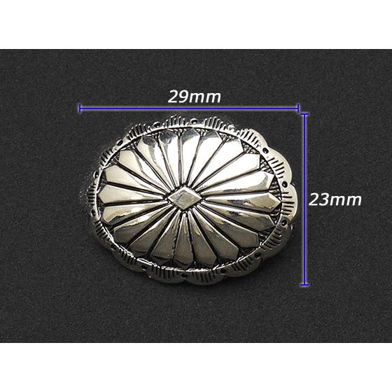 楕円コンチョ ニッケル 23×29mm 1ヶ ネジ式（タイプF）【メール便対応】 [コンチョワールド]  レザークラフトコンチョ |  | 01