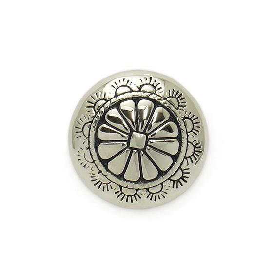 プレーンコンチョ ニッケル 19mm 1ヶ ネジ式（タイプF）【メール便対応