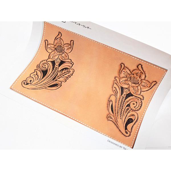 【図案】文庫本（シェリダンカービング） 図案部分（片側）約14×9cm【メール便対応】 [ぱれっと]  レザークラフト型紙 図案 | 