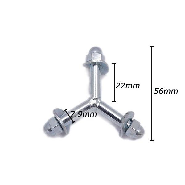 ハンティングチェア用三又ボルト ニッケル 軸長（ネジ部含まず）22mm