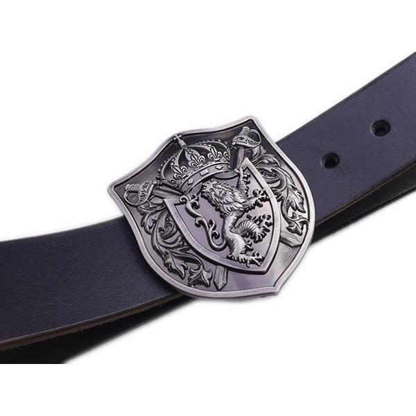 トロフィースタイルバックル ライオンの紋章 シルバーアンティック