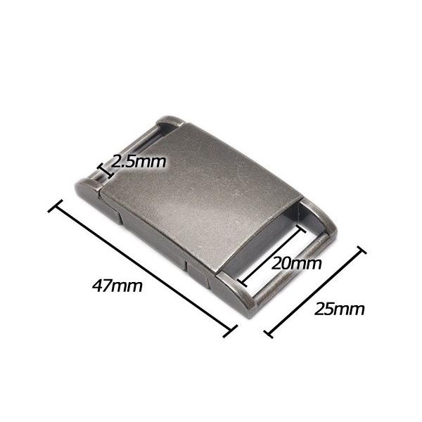 マグネットバックル シルバーアンティック ベルト巾20mm、本体47mm