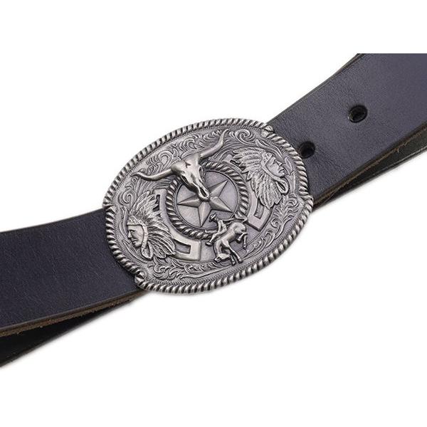 トロフィースタイルバックル インディアン シルバーアンティック