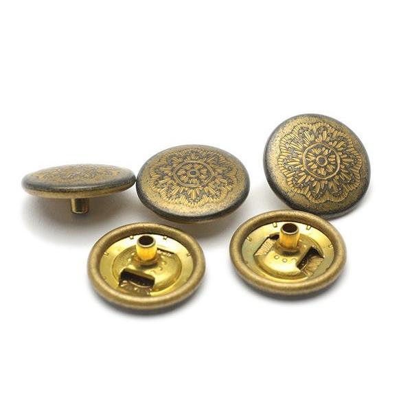 デザインホック 特大 デイジー アンティークブラス φ17mm 5ヶ デザインホック 特大 デイジー アンティークブラス φ17mm 5ヶ