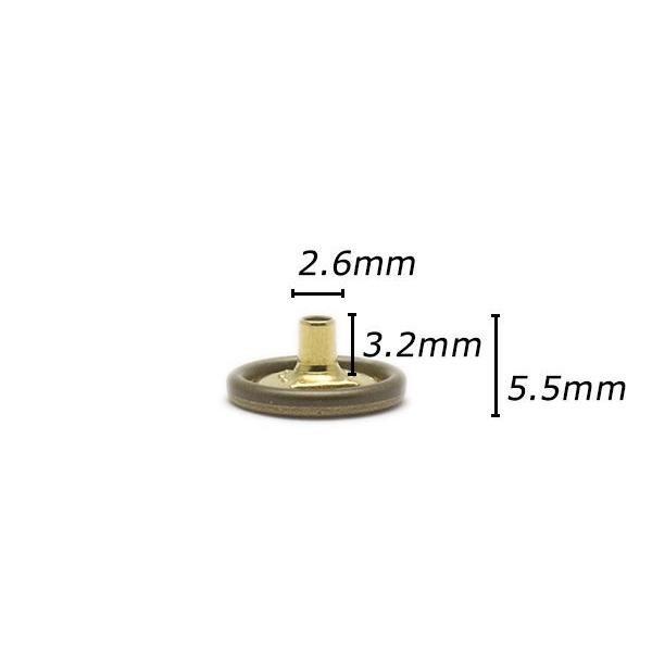 デザインホック フラット 小 スムース アンティック φ11.5mm 5ヶ