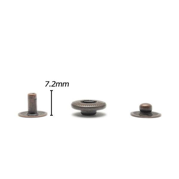 デザインホック用 バネホック大 頭なし3点セット ブロンズ 5ヶ【メール