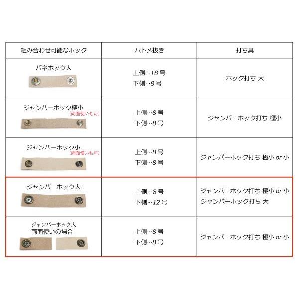 デザインホック用 ジャンパーホック大 頭なし3点セット ブロンズ デザインホック用 ジャンパーホック大 頭なし3点セット ブロンズ