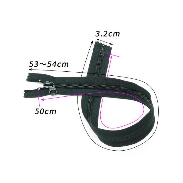 YKK】コイルファスナー 8号 DFW 黒/焦茶/タン 50cm【メール便対応