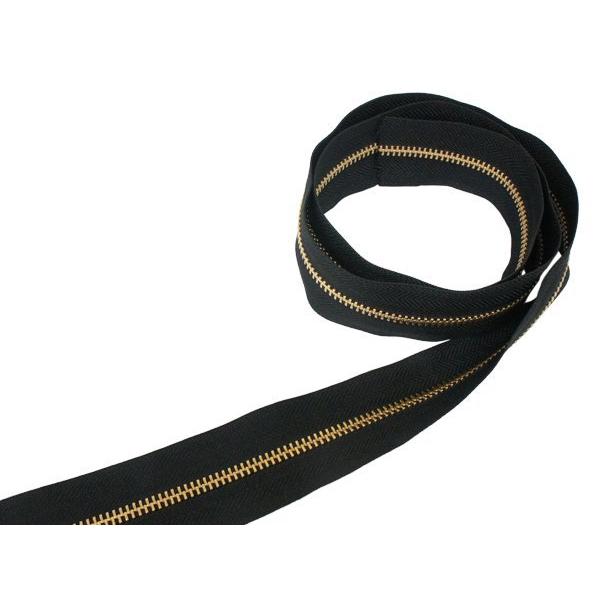 YKK】金属ファスナー 5号 両用 幅広タイプ ゴールド （メートル