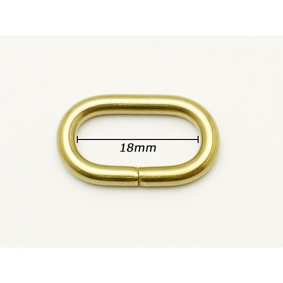 板金の印　小判 廃止品＞小判カン 真鍮無垢 内径18mm 2ヶ【メール便対応