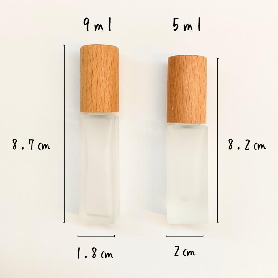 ロールオンボトル 9ml 2本セット ロールオン 容器 アトマイザー 木目