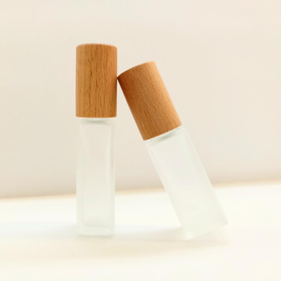 ロールオンボトル 9ml 2本セット ロールオン 容器 アトマイザー 木目