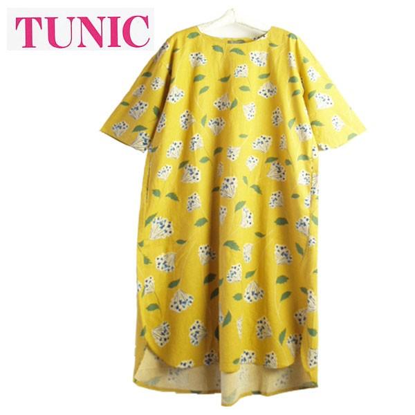 ｔｕｎｉｃ チュニック 花柄プリント 麻 綿布帛素材 ６分袖スリットワンピース n Www Arilab Com Tr Index Php