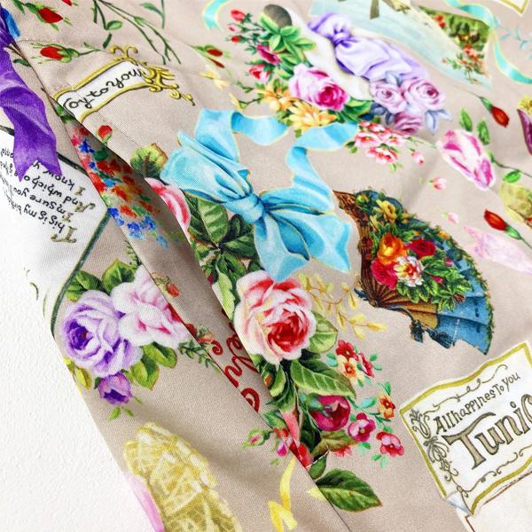 チュニック ガウン 中綿入り 長袖 TUNIC ビスコラピア素材 オール