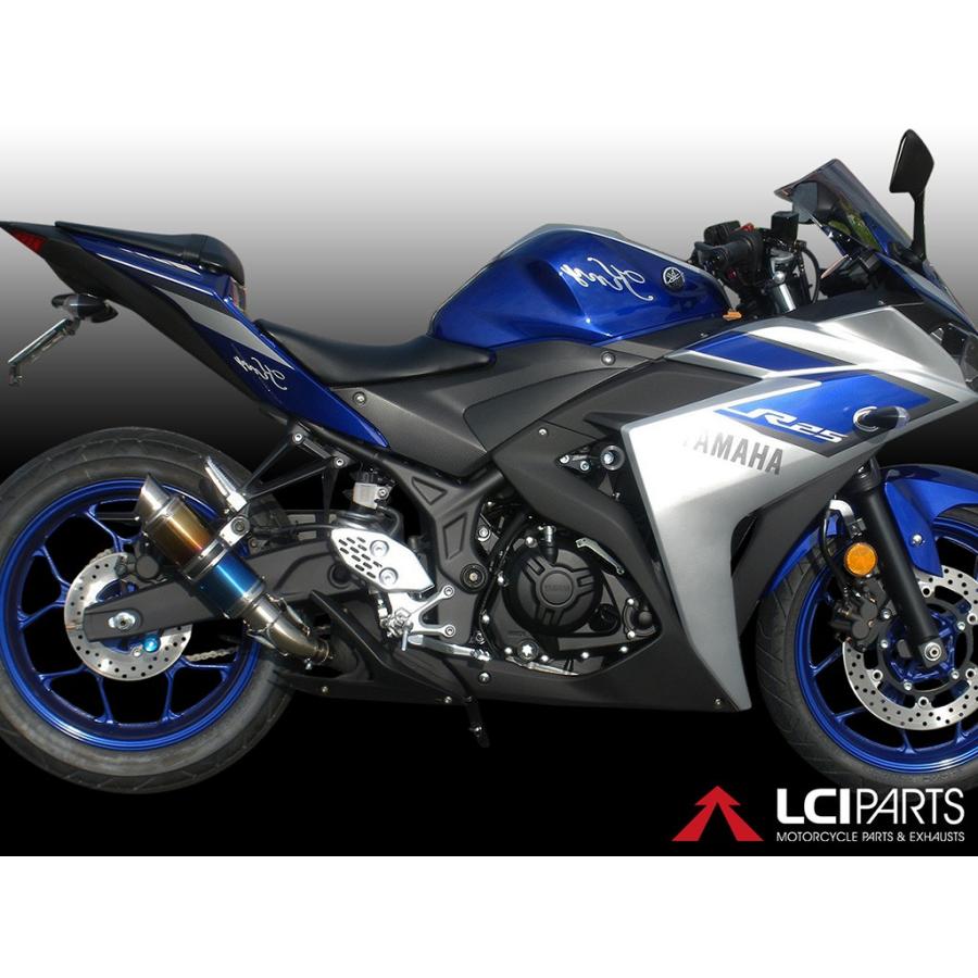 ワイヤレスイヤホン ヤマハ YZF-R25 2014-2022 LCIPARTS LCI ショートフルチタン スリップオン マフラー