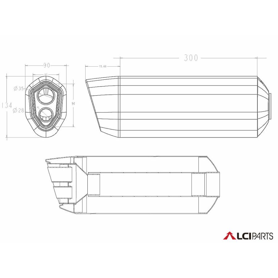 アプリリア TUONO 2002-2005 LCIPARTS LCI ツインエンド カーボン スリップオン マフラー｜lciparts｜03