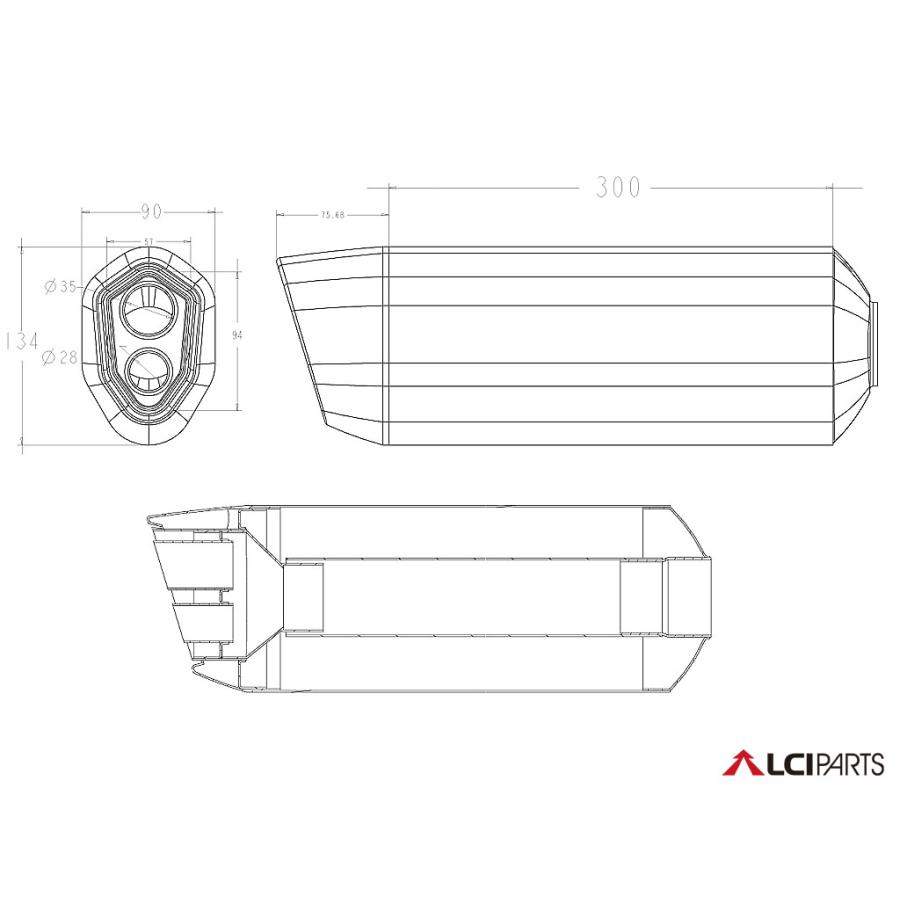 アプリリア RSV 1000R 2004-2008 LCIPARTS LCI ツインエンド ステンレス スリップオン マフラー｜lciparts｜03