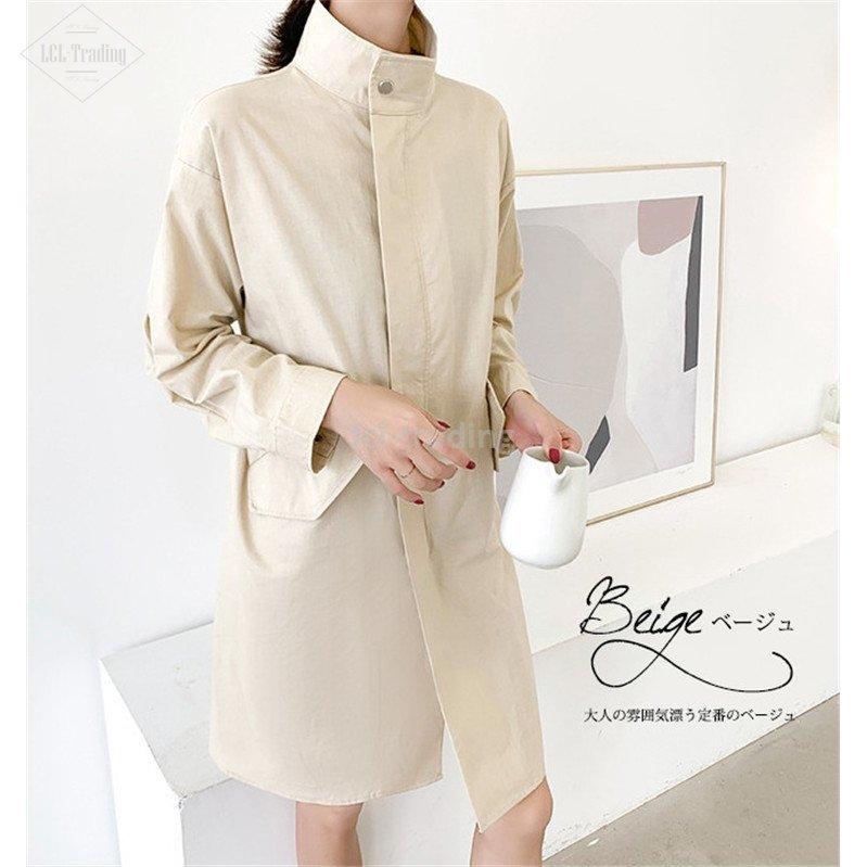 ロングコート レディース ドルマンスリーブ ゆったり バックギャザー入り 立ち襟 カジュアル 秋冬 アウター スプリングコート Lcl 通販 Yahoo ショッピング