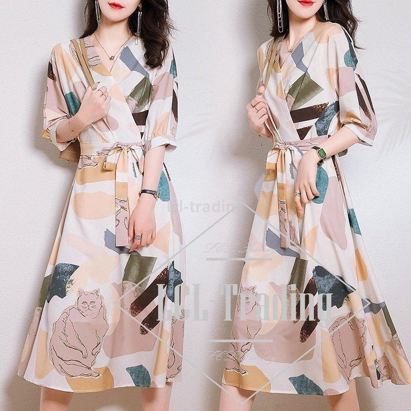 人気カラーの 春夏 New きれいめ ワンピース 40代 レディース 五分袖ワンピース お出かけ 大人上品 オシャレ Aラインスカート Vネック シフォン 幾何プリント ワンピース 商品到着後レビューと評価を書く 問い合わせページ にご連絡頂ければ送料無料 Www We Job Com