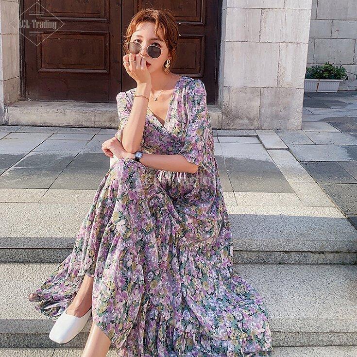 マキシワンピース レディース 40代ワンピース 夏 ロングワンピース シフォンワンピース 花柄 Vネック オシャレ 結婚式ドレス お出かけ 大人 30代 50代 きれいめ Lcl Lcl 通販 Yahoo ショッピング