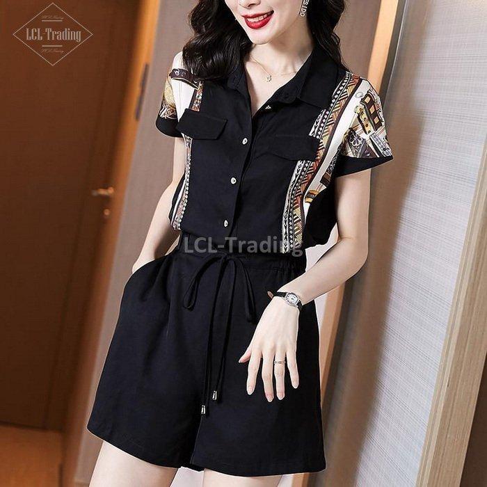 専門店の安心の1ヶ月保証付 サロペット オーバーオール レディース 40代 春夏新作 ショート丈 ワイドパンツ 切り替え エスニック風 半袖 ボトムス ゆったり オシャレ通勤 カジュアル 30代 Hanagrocare Com