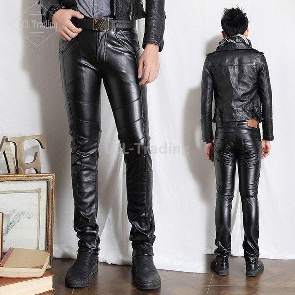 21春大特価セール レザーパンツ メンズ Puパンツ 裏起毛 ロングパンツ スキニーパンツ 細身 防風 防寒 おしゃれ 秋冬