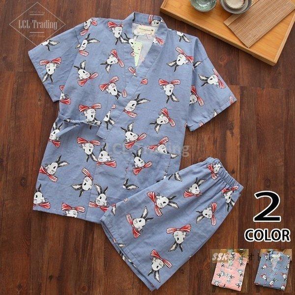 甚平 レディース 上下セット 夏服 甚平パジャマ 和風 女性用 ショートパンツ 可愛い ルームウェア 部屋着 ナイトウェア 甚平 サイズ L Qe Ae