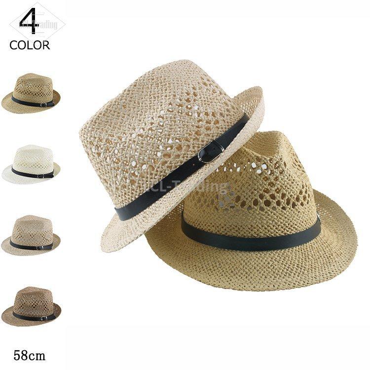 麦わら帽子 メンズ 中折帽子 ハット 中折れハット 風通し Uv 紫外線対策 夏用