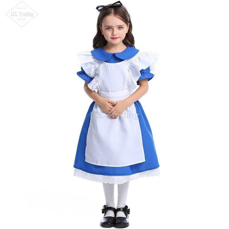 ハロウィン コスプレ コスチューム 子供コスプレ衣装 女の子 子供の日 学校演出 舞台衣装 アリス演劇 メイド服 Cosplay 可愛い 童話劇 Halloween 万聖節 仮装 Ary2552jc2 キャラクター衣装 Www Robotnature Com