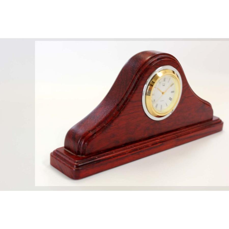 天然木紫檀ミニクロック 置時計 164x73x32 D053 名前メッセ−ジ刻字可ギフトプレゼント |  | 02