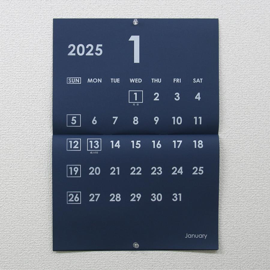 カレンダー A3 壁掛け ネイビー 白文字 年4月始まり 1月始まり選択可 中綴じ Lccale0011 エルシープリント 通販 Yahoo ショッピング