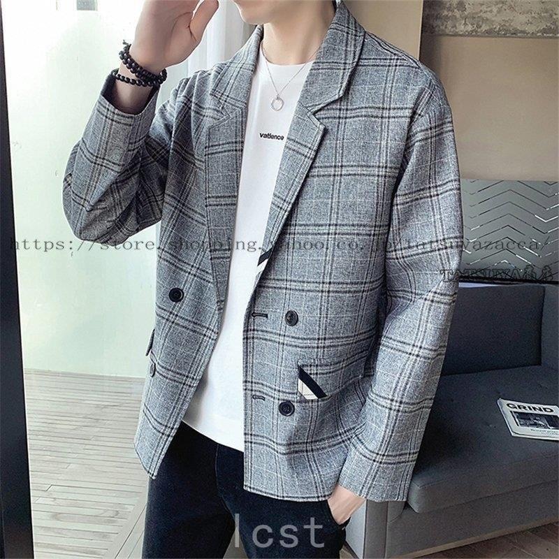 生まれのブランドで ジャケット テーラードジャケット メンズ 春 アウター 卒業式 テーラードジャケット メンズ アウター ショート丈 チェック柄 通勤 春秋春夏 紳士用 アウター カジュアルスーツ Jacket カジュアルスーツ 代30代