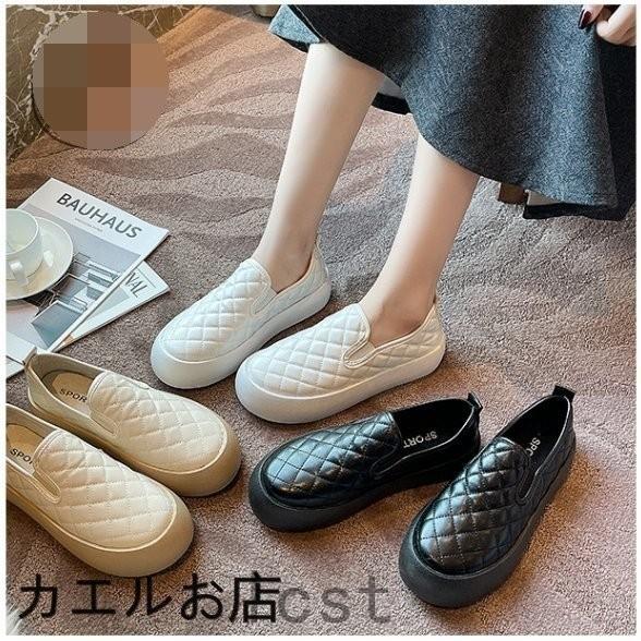 スリッポン白いスニーカーレディースシューズ厚底婦人靴フラットシューズぺたんこ靴チェックローカットフラットソール歩きやすい痛くないカジュアル Lcs518 Laica 通販 Yahoo ショッピング