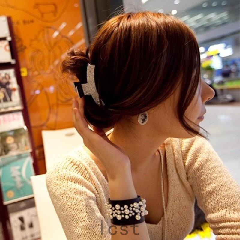 ヘアクリップ レディース ライン ストーン アクセサリー ヘアアレンジ 大人 可愛い 条件付き ラインストーン付きヘアクリップ ブラウン ブラック 最新情報