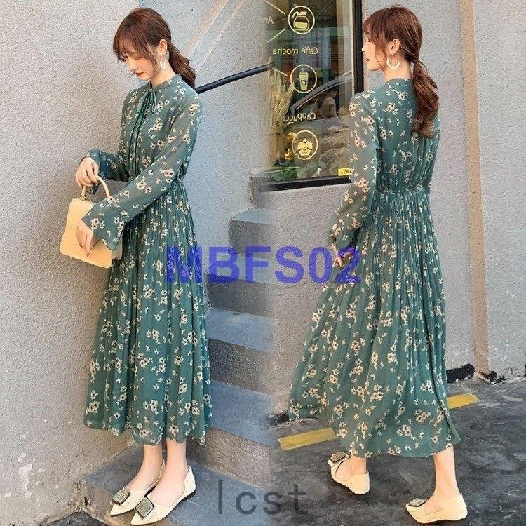 ワンピース レディース 上品 プリーツ40代 マキシワンピース 花柄 フレア春夏ワンピース 長袖 きれいめ Aライン着痩せ 通勤 Ol 新作 韓国風 復古風 結婚式 Kqupcadnko ファッション Windowrevival Co Nz