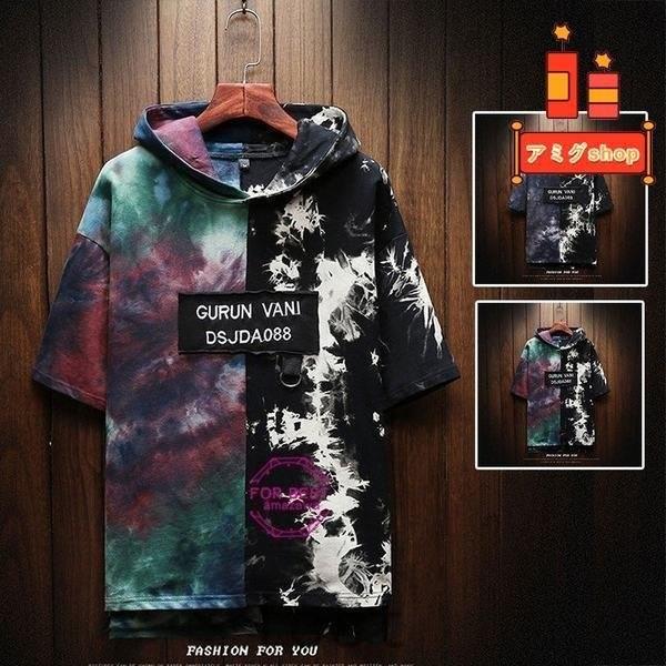 パーカー メンズ 半袖 半袖パーカー 切り替え 七分袖パーカー 薄手 フード付き Tシャツ ルームウェア スポーツ 細身 夏 サマー 激安正規品