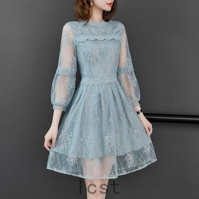 パーティードレス 結婚式 お呼ばれドレス ワンピースドレス 花柄 刺繍 シースルー 袖あり 長袖 膝上丈 大きいサイズ 3l 韓国 大人可愛い 肌見せ a4unmzi2 Www Silevintage Com