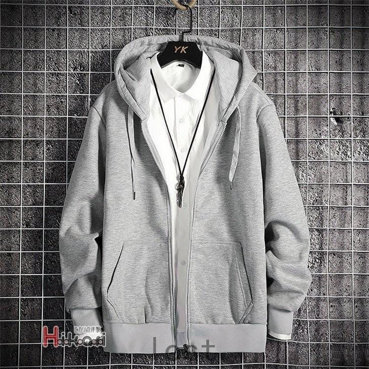 値下げ ジップアップパーカー メンズ パーカー 薄手 無地 スポーツ ジップパーカー 長袖 スウェット はおり 春服 パーカー 色 黒 Www We Job Com