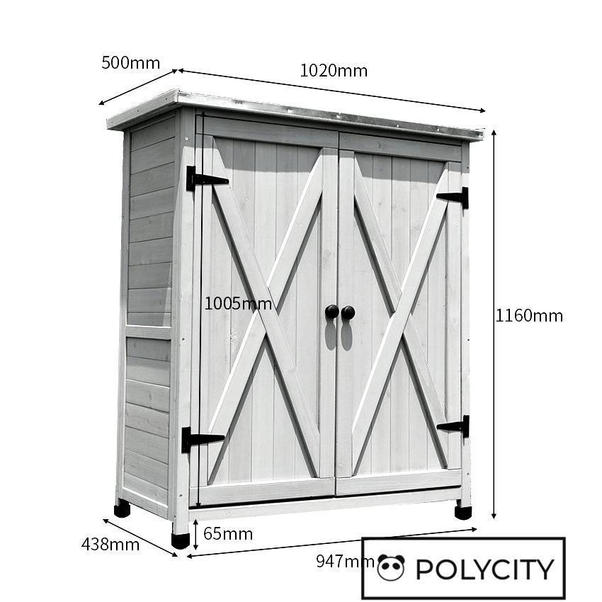 最新 大型 屋外ロッカー 物置 ガーデンロッカー アウトドアツールキャビネット アウトドア 天然杉材 防腐材 雨よけ 110*50*119.5cm 組立式 【LW6133471317】(21848円)